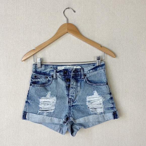 Brandy Melville Pants - BRANDY MELVILLE button fly distressed shorts 38